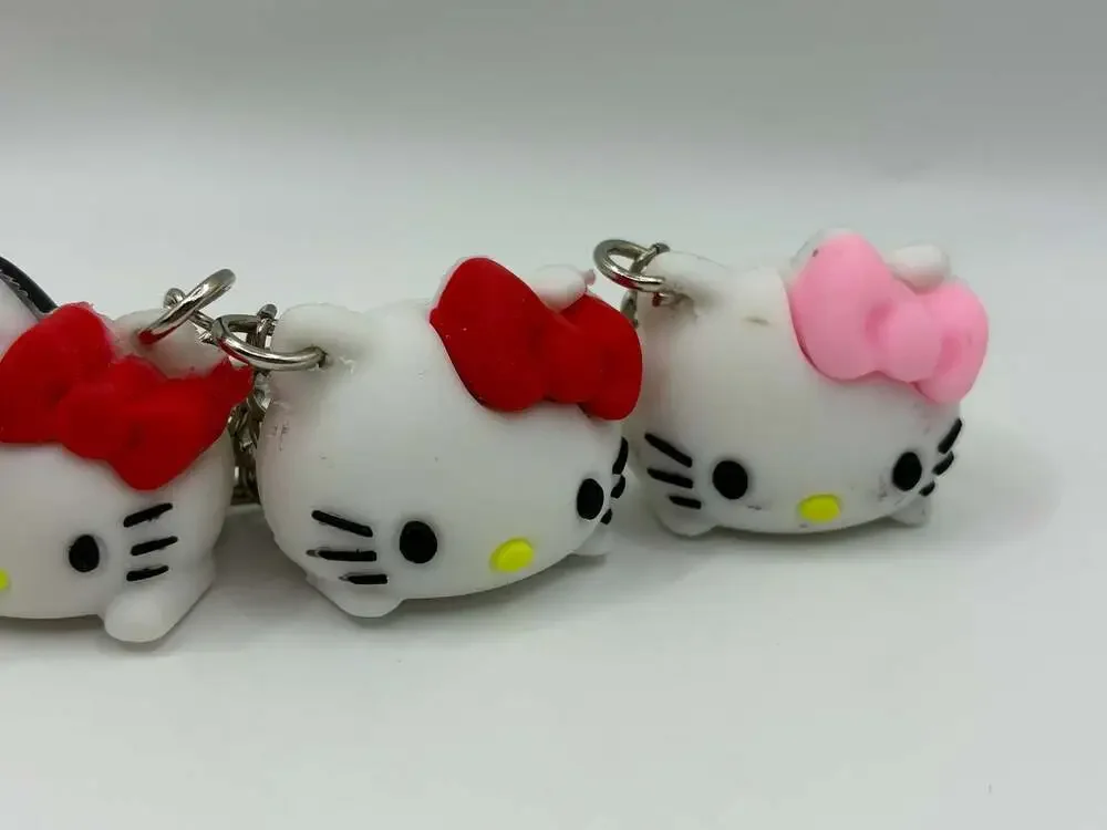 Hello Kitty Silicone Character Keychains Set of 3